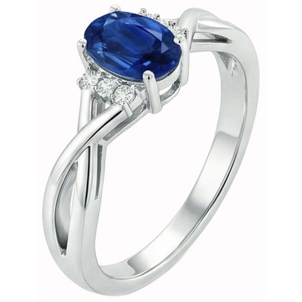 Solitaire With Accents 1.80 Ct Sri Lanka Blue Sapphire Natural Earth Mined Diamonds Ring