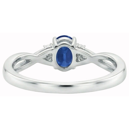 Solitaire With Accents 1.80 Ct Sri Lanka Blue Sapphire Natural Earth Mined Diamonds Ring