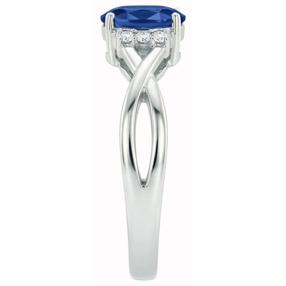 Solitaire With Accents 1.80 Ct Sri Lanka Blue Sapphire Natural Earth Mined Diamonds Ring