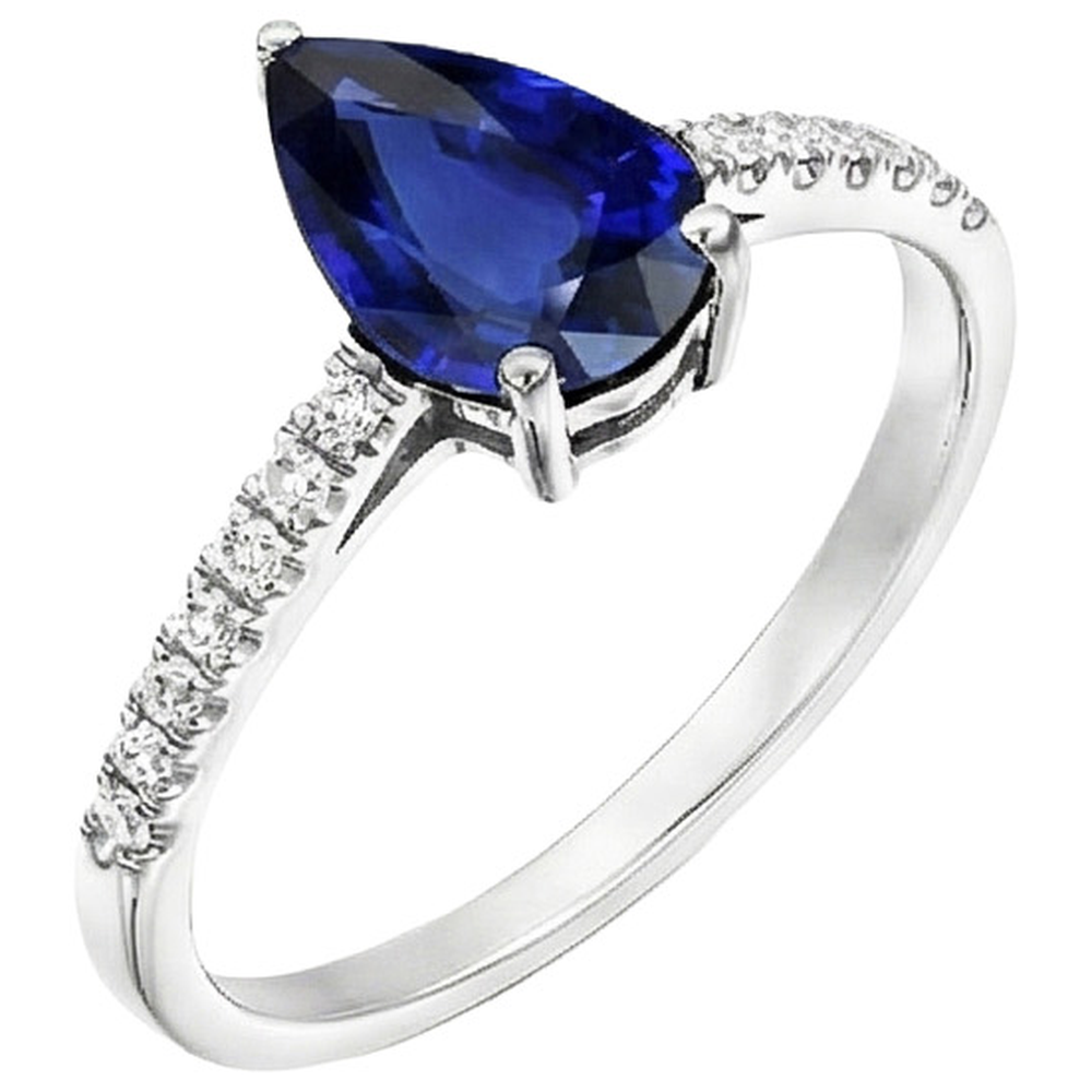 Solitaire With Accents Natural Earth Mined Diamond Ring Sri Lankan Sapphire 2.50 Carats