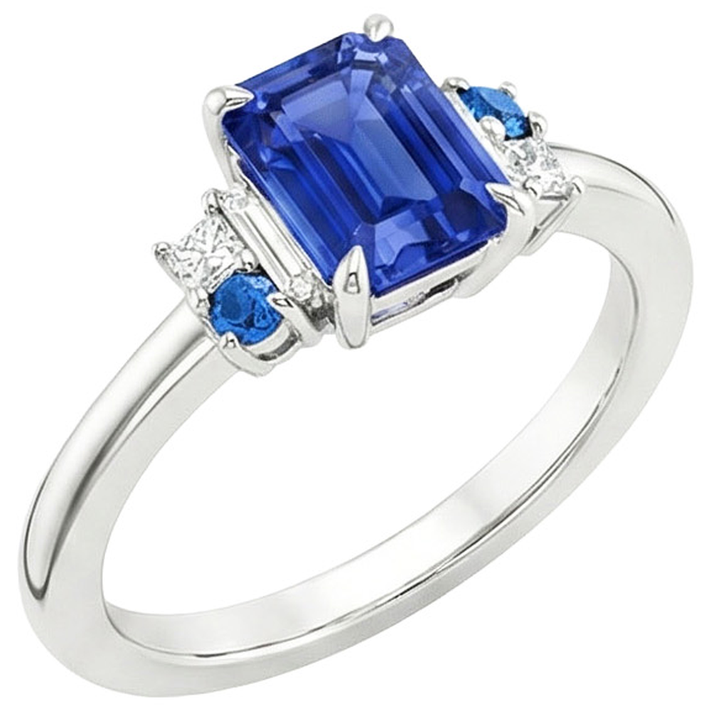 natural emerald sapphire 3ct ring side angle