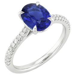 Natural Sapphire Ring 5.25ct - White Gold 14K