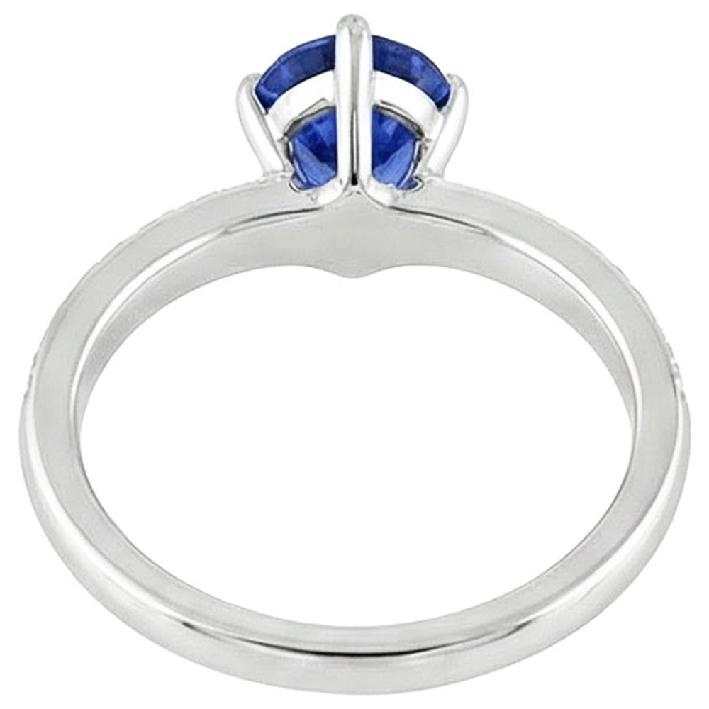 Solitaire With Natural Earth Mined Diamond Accents Ring Enhancer Ceylon Sapphire 5 Carats