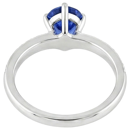 Solitaire With Natural Earth Mined Diamond Accents Ring Enhancer Ceylon Sapphire 5 Carats