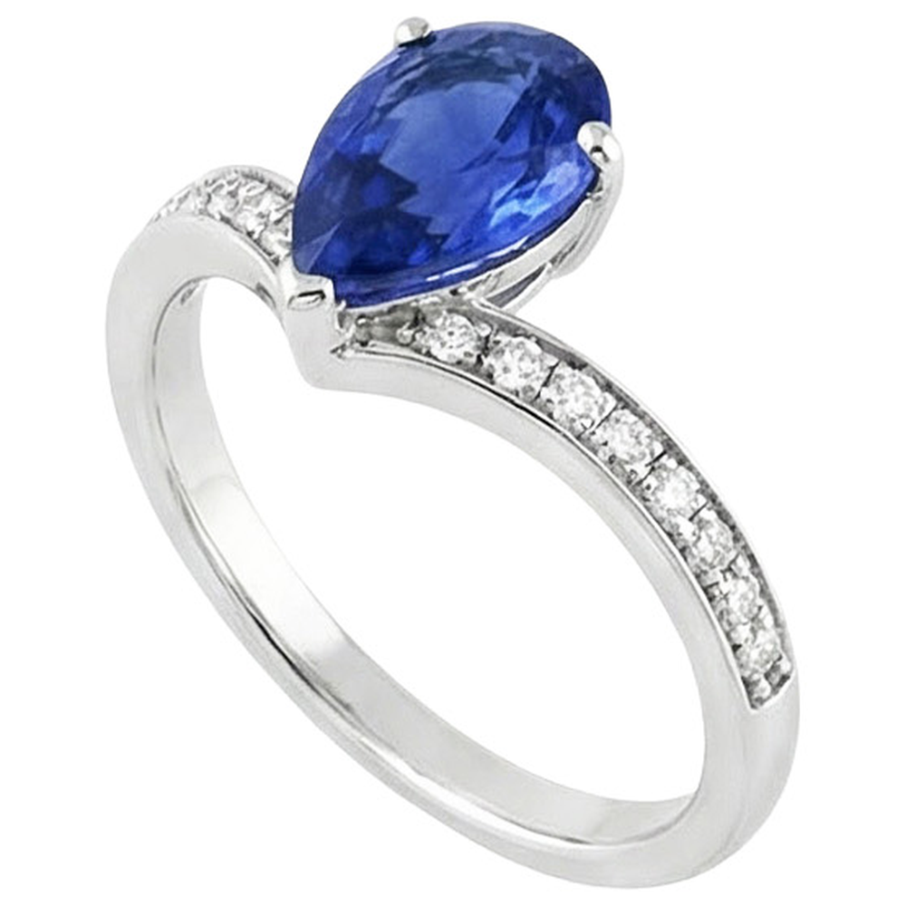 Solitaire With Natural Earth Mined Diamond Accents Ring Enhancer Ceylon Sapphire 5 Carats