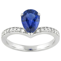 Solitaire With Natural Earth Mined Diamond Accents Ring Enhancer Ceylon Sapphire 5 Carats