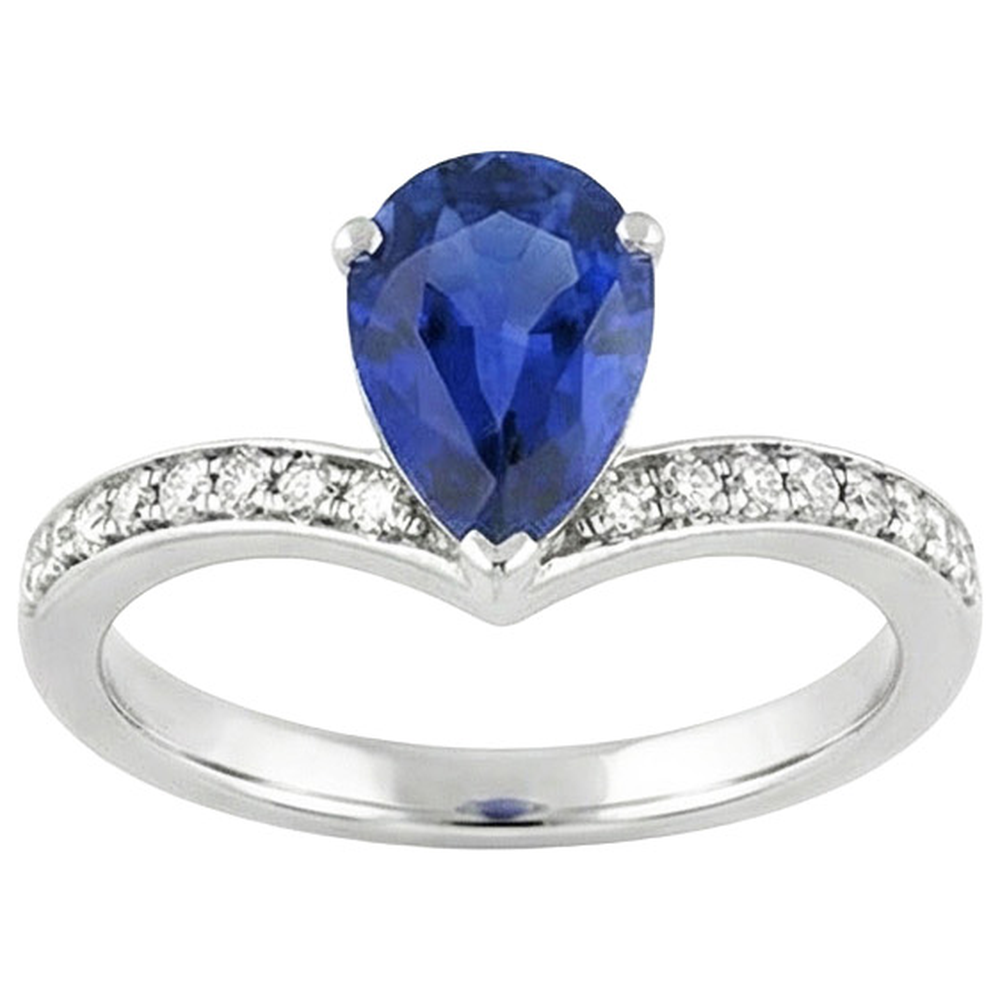 Solitaire With Natural Earth Mined Diamond Accents Ring Enhancer Ceylon Sapphire 5 Carats