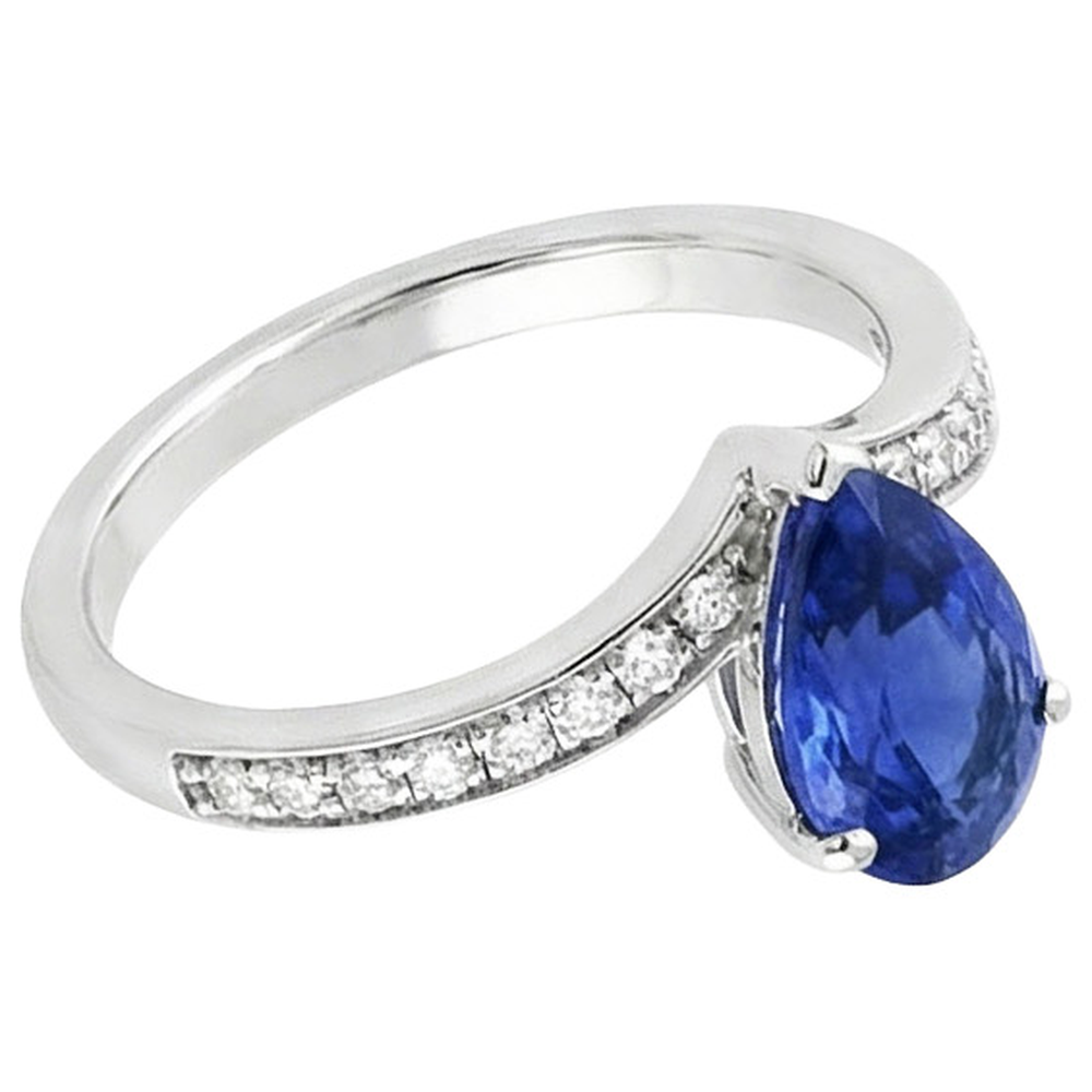 Solitaire With Natural Earth Mined Diamond Accents Ring Enhancer Ceylon Sapphire 5 Carats