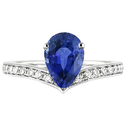 Solitaire With Natural Earth Mined Diamond Accents Ring Enhancer Ceylon Sapphire 5 Carats