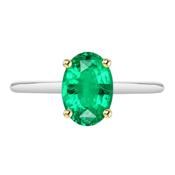 Natural Real ( Not Lab Grown ) Solitaire Womens Ring Green Emerald GIA Oval Cut