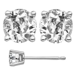Solitaire 8 Carat Earth Mined Natural Real Diamond ( Not Lab Grown ) Earrings