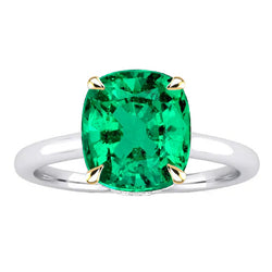 Natural Real ( Not Lab Grown ) Solitaire Green Emerald GIA Women’s Ring
