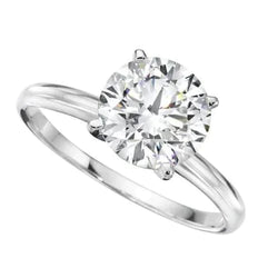 Solitaire Round Cut 2.50 Carats Lab Grown Diamond Wedding Ring White Gold 14K