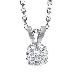 Solitaire Round Shaped Diamond Lady Necklace Pendant 1.50 Carats