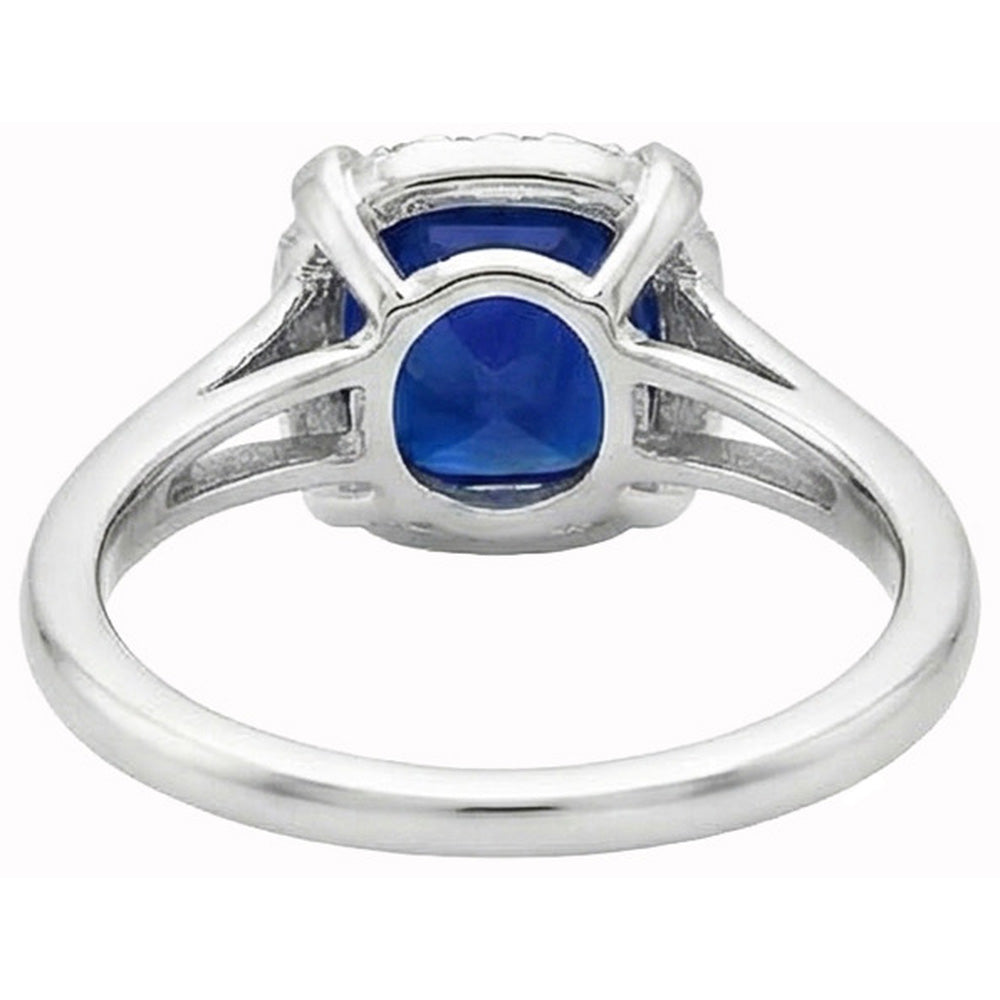 Solitaire With Accents 2.50 Ct Sri Lankan Sapphire And Natural Earth Mined Diamonds Ring