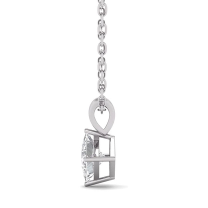 Solitaire Big Princess Cut 3.25 Ct Natural Earth Mined Diamond Pendant Necklace White Gold