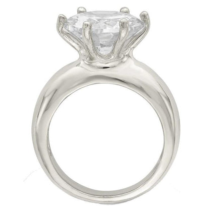 Solitaire Engagement Ring Big Round Lab Grown Diamond Wide Band 8 Carats