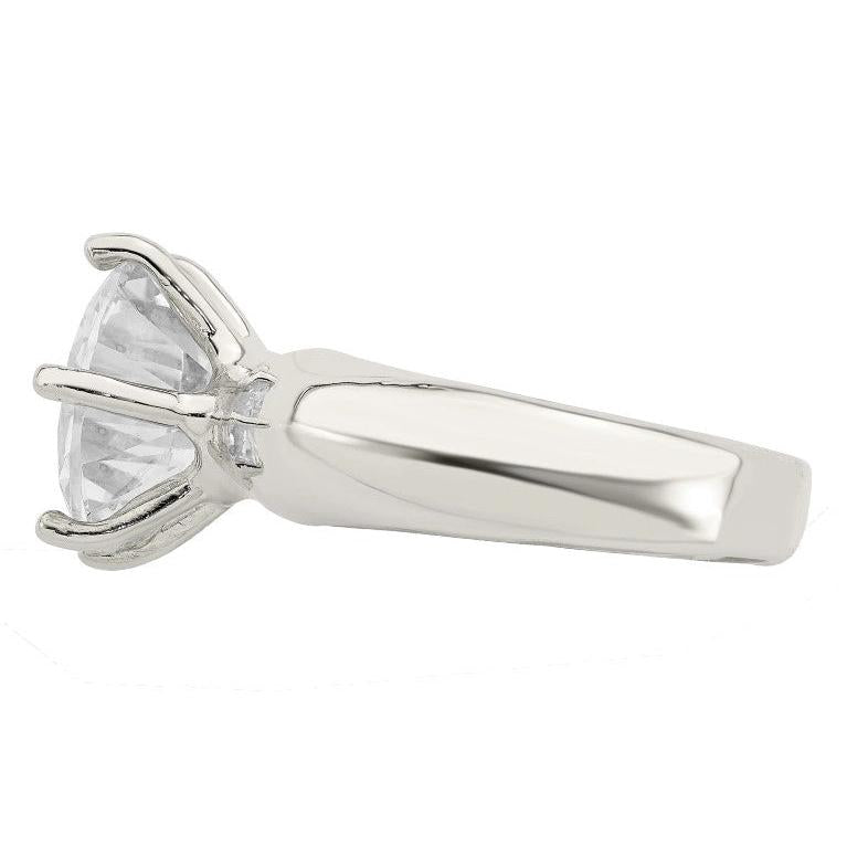 Solitaire Engagement Ring Big Round Lab Grown Diamond Wide Band 8 Carats