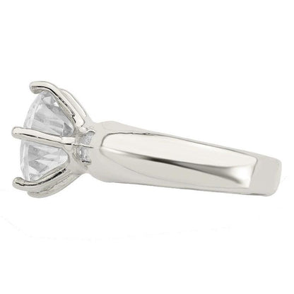 Solitaire Engagement Ring Big Round Lab Grown Diamond Wide Band 8 Carats