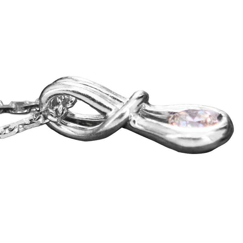 Solitaire GIA CERTIFIED Lab Grown Diamond 1 Carat Love Knot Style Pendant Necklace Women