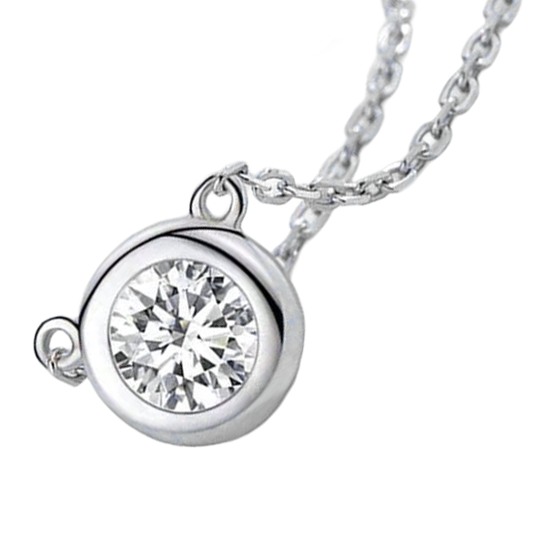 Solitaire Lab Grown Diamond Pendant Necklace Dog Ear 2.25 Carats White Gold 14K GIA CERTIFIED