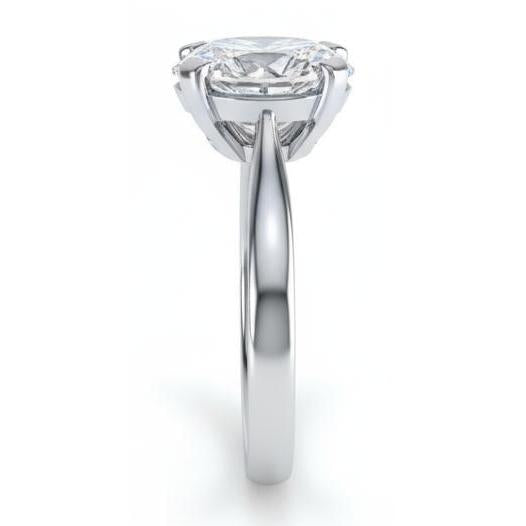 Solitaire Oval 2.50 Carats Natural Earth Mined Diamond Engagement Ring 14K White Gold
