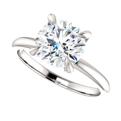 Solitaire Ring Round Old Mine Cut Large Lab Grown Diamond Women’s Jewelry 7 Carats