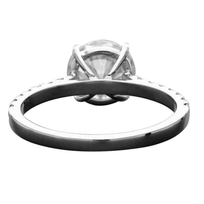 Solitaire Ring With Accents Old Mine Cut Huge Lab Grown Diamond Prong Set 8.50 Carats