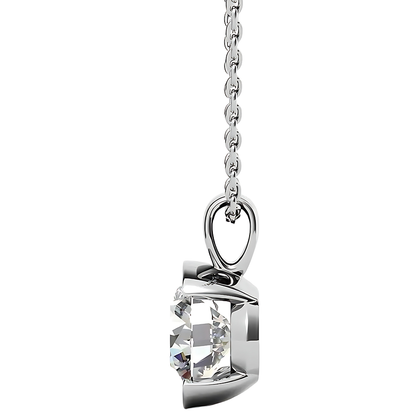 Solitaire Round Cut GIA Certified Lab Grown Diamond Ladies Pendant 2 Ct White Gold Jewelry