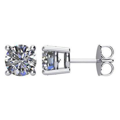 natural round diamond 5ct earring side angle