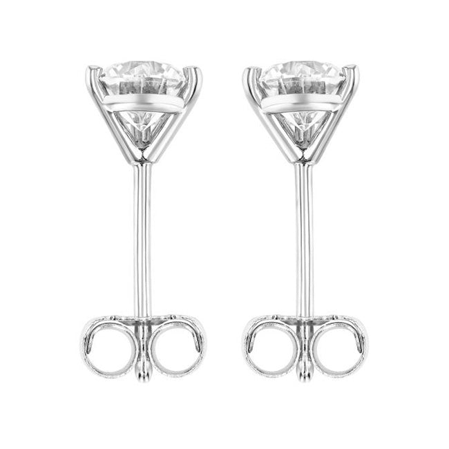 Solitaire Stud Lab Grown Diamond Earrings 2.5 Carats GIA CERTIFICATE Women White Gold Jewelry