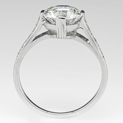 Solitaire With Accents Ring Round Old Miner Genuine Natural Earth Mined Diamonds 2.50 Carats
