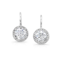 Soltaire Round Diamond Drop Earrings