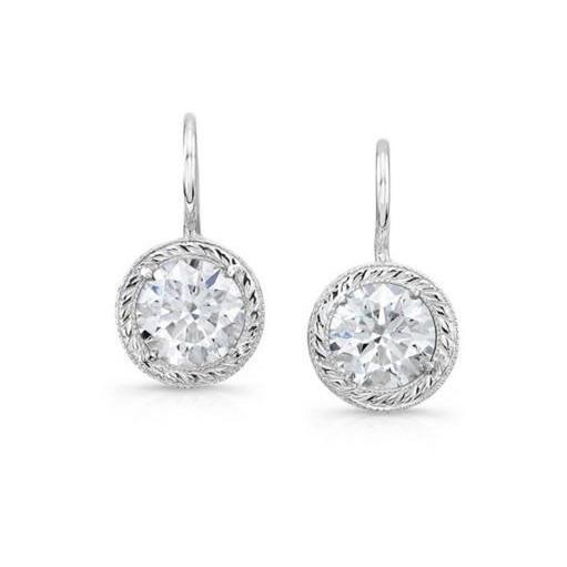 Soltaire Round Diamond Drop Earrings