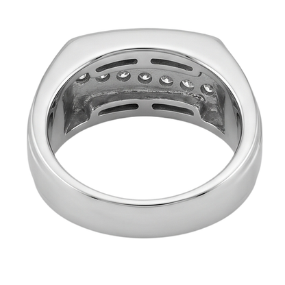 Sparkling 0.50 Carats Round Diamonds Men Ring White Gold 10K