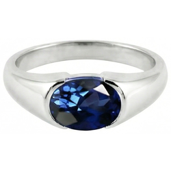 Natural Real ( Not Lab Grown )  Sparkling 2 Carat Oval Ceylon Blue Sapphire Solitaire Ring
