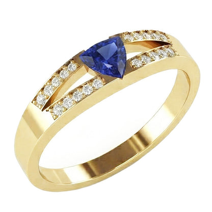 Sparkling Natural Earth Mined Diamond Engagement Ring Split Shank Ceylon Sapphire 1 Carat