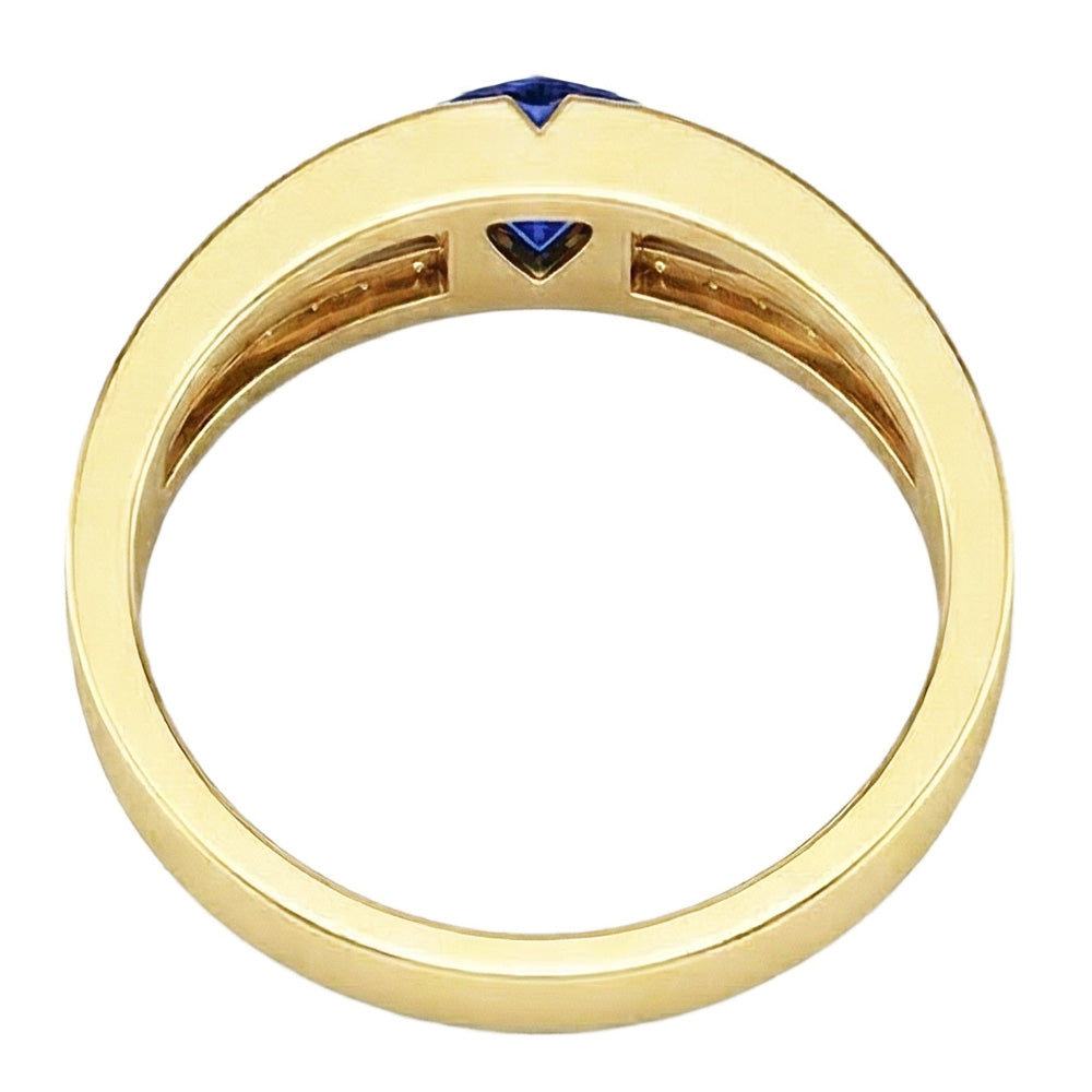Sparkling Natural Earth Mined Diamond Engagement Ring Split Shank Ceylon Sapphire 1 Carat