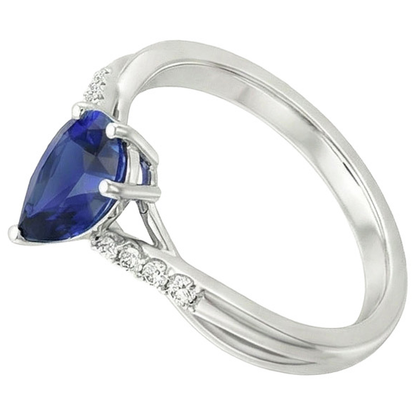 natural round sapphire 4.50ct ring top view