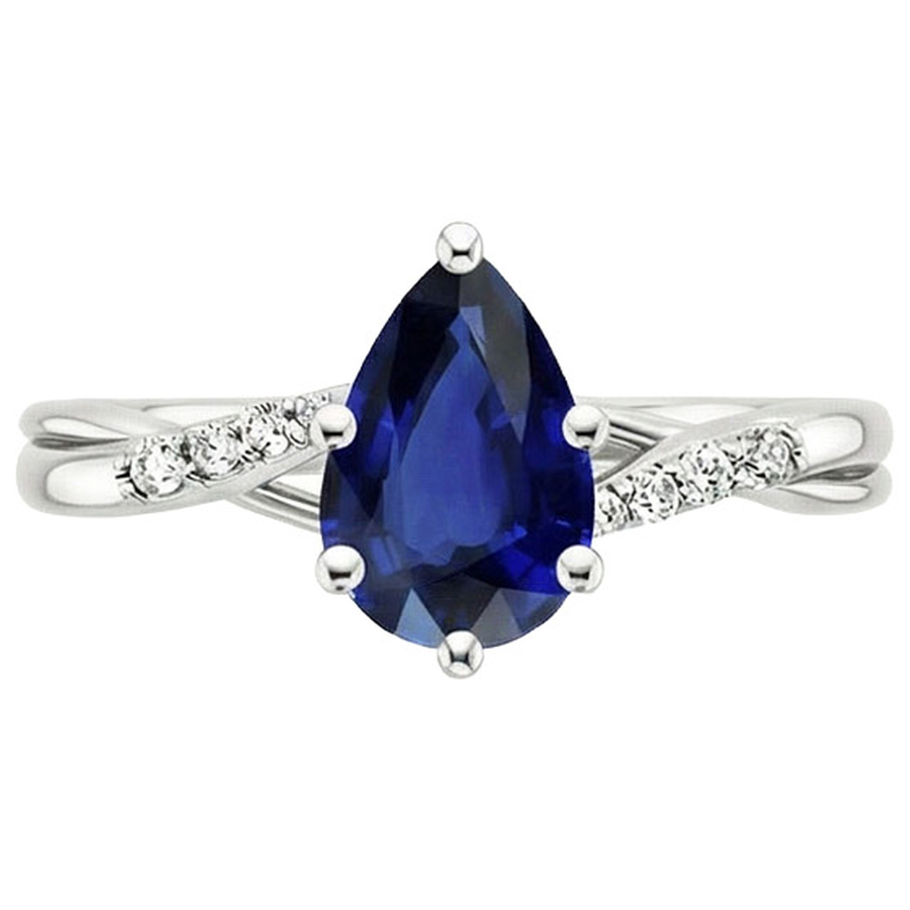 natural round sapphire 4.50ct ring close up detail