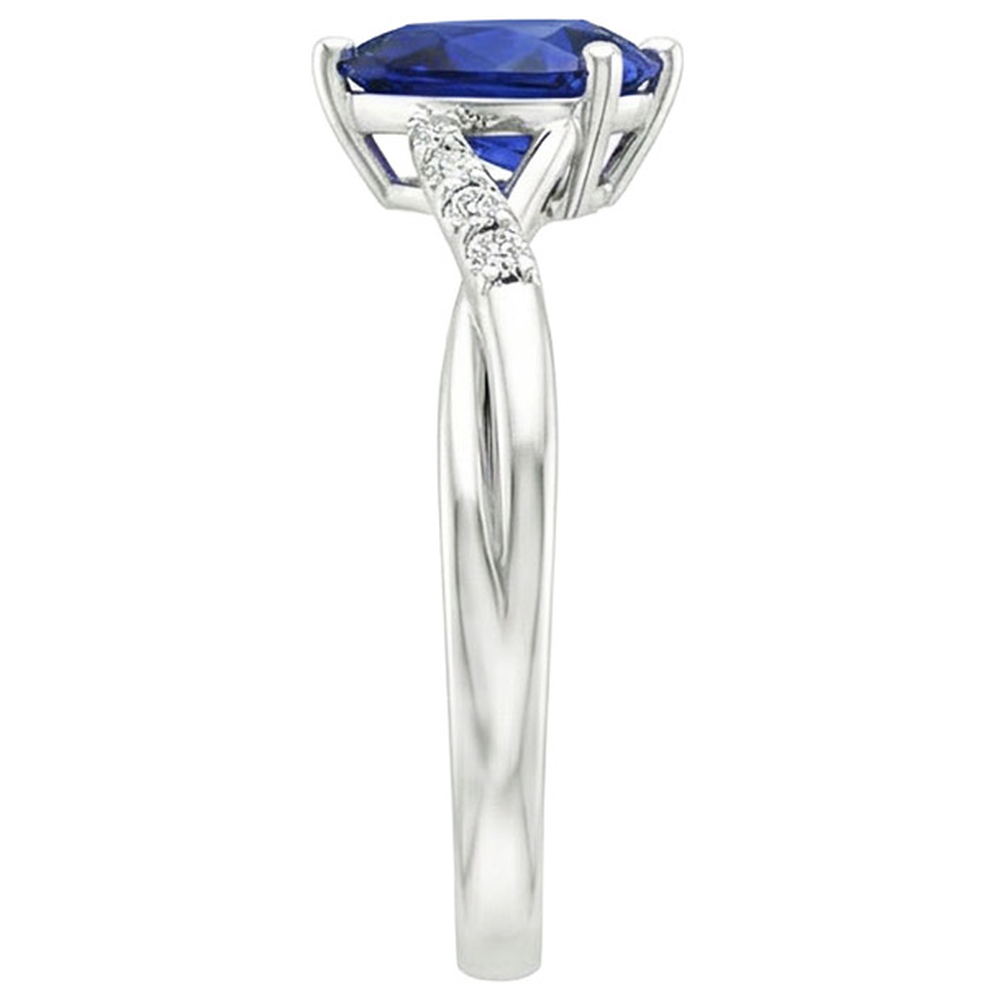 natural round sapphire 4.50ct ring profile view