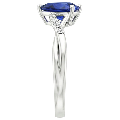 natural round sapphire 4.50ct ring profile view