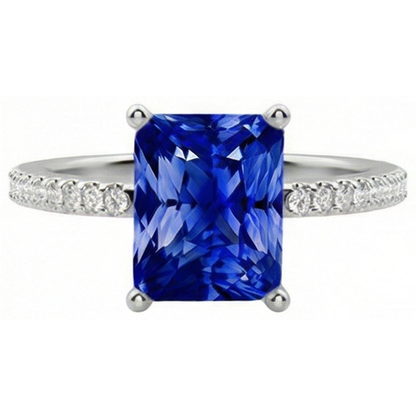 natural round sapphire 3ct ring side angle