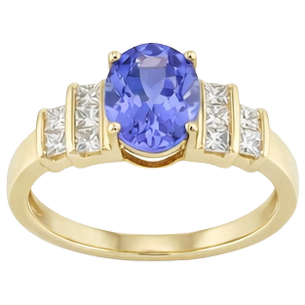 Sparkling Oval Tanzanite Natural Earth Mined Diamonds 3 Carat Engagement Ring Jewelry