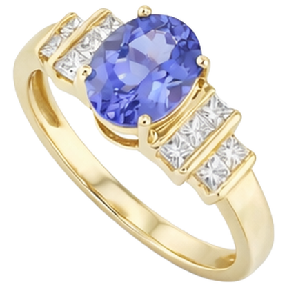 Sparkling Oval Tanzanite Natural Earth Mined Diamonds 3 Carat Engagement Ring Jewelry