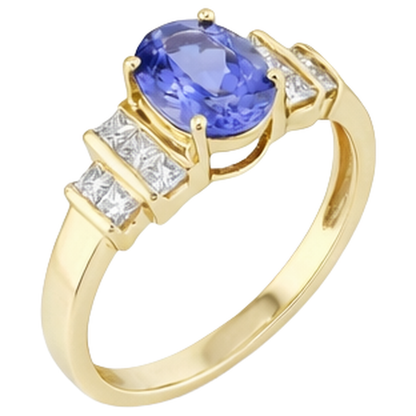 Sparkling Oval Tanzanite Natural Earth Mined Diamonds 3 Carat Engagement Ring Jewelry