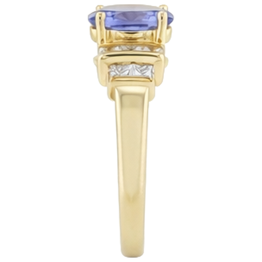 Sparkling Oval Tanzanite Natural Earth Mined Diamonds 3 Carat Engagement Ring Jewelry