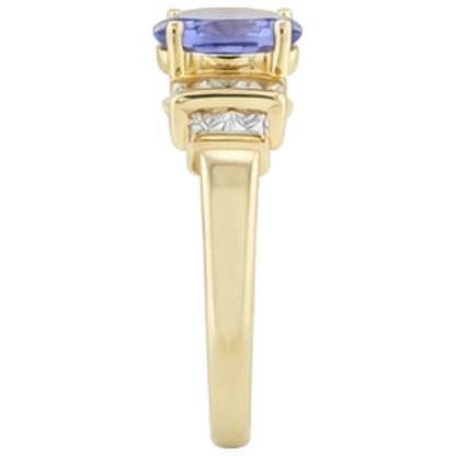 Sparkling Oval Tanzanite Natural Earth Mined Diamonds 3 Carat Engagement Ring Jewelry