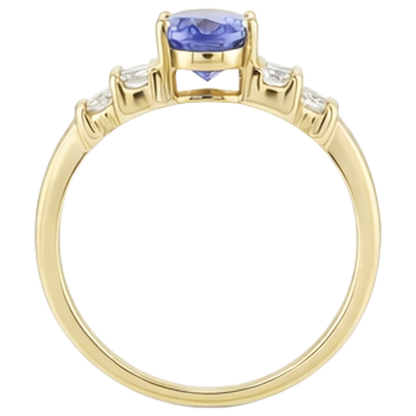 Sparkling Oval Tanzanite Natural Earth Mined Diamonds 3 Carat Engagement Ring Jewelry