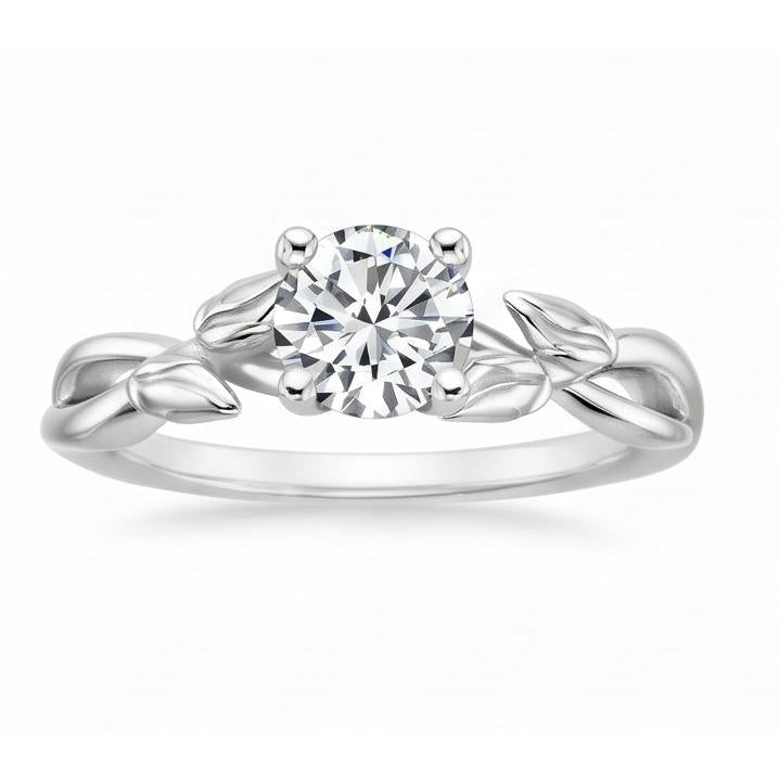 Sparkling Solitaire Round Natural Earth Mined Diamond Wedding Ring 4 Prongs